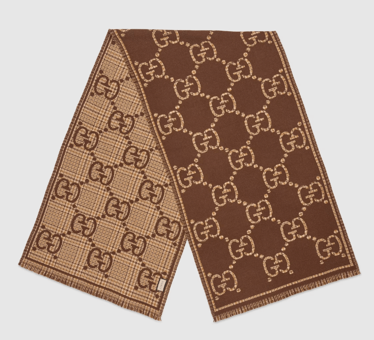 GG wool scarf for men