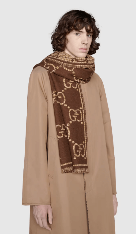 GG wool scarf for men
