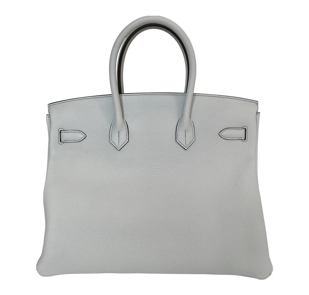 HermÃƒÆ’Ã‚Â¨s Birkin 35 Bleu Pale Bag GHW