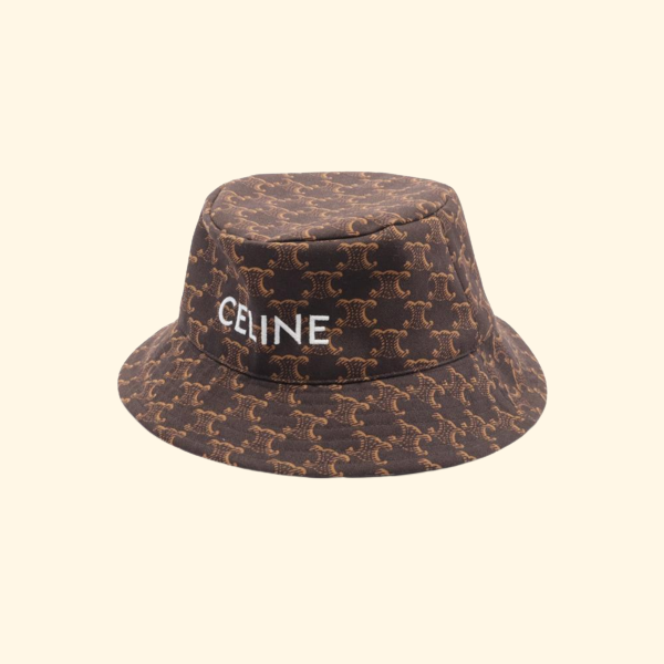 Celine Triomphe Bucket Hat Dark Brown