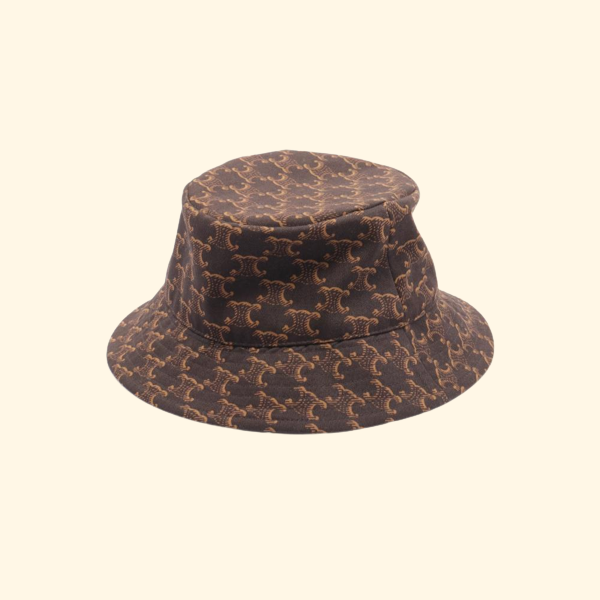Celine Triomphe Bucket Hat Dark Brown
