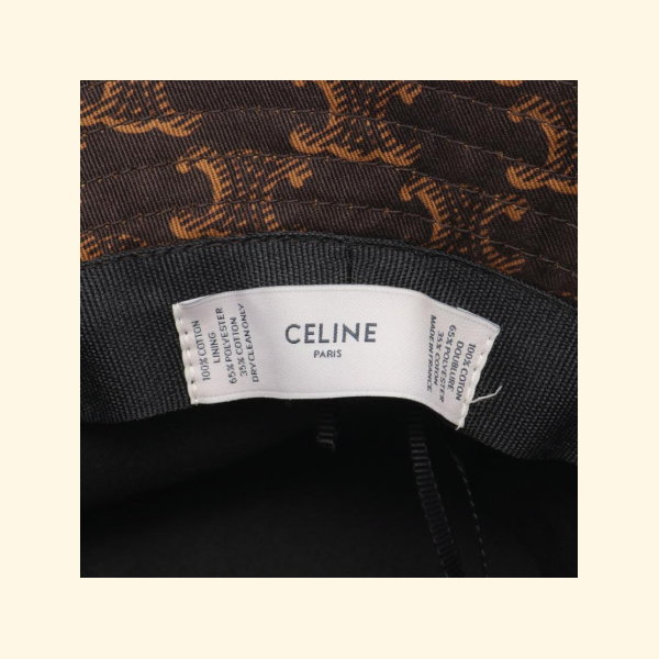 Celine Triomphe Bucket Hat Dark Brown