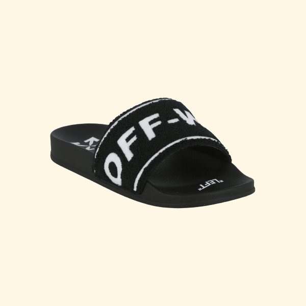 Off-White Logo-Embroidered Terry Slides, Brand New
