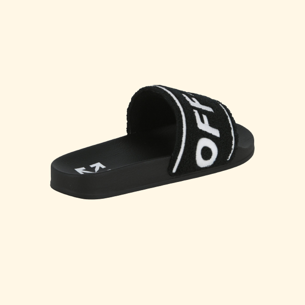 Off-White Logo-Embroidered Terry Slides, Brand New