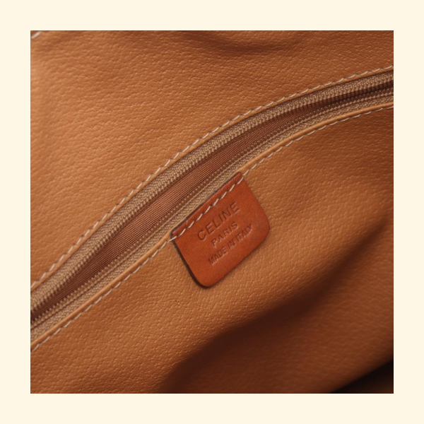 Celine Macadam Handbag PVC Leather Dark Brown