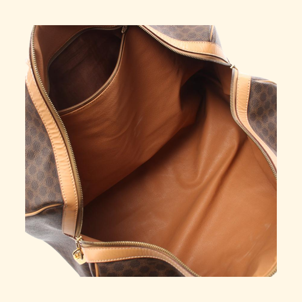 Celine Macadam Boston Light Brown Leather Bag
