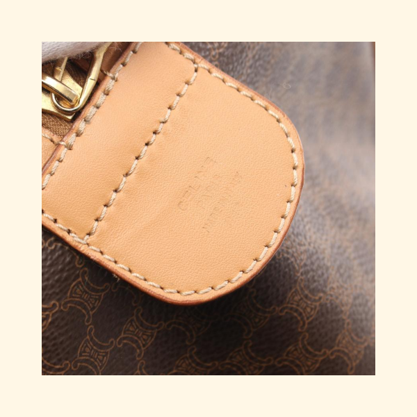 Celine Macadam Boston Light Brown Leather Bag
