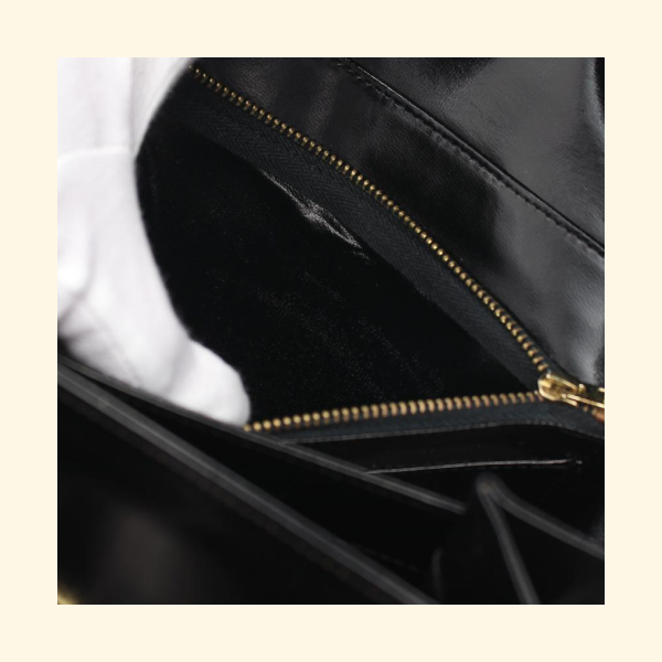 Celine Shoulder Bag Leather Black Carriage Fittings