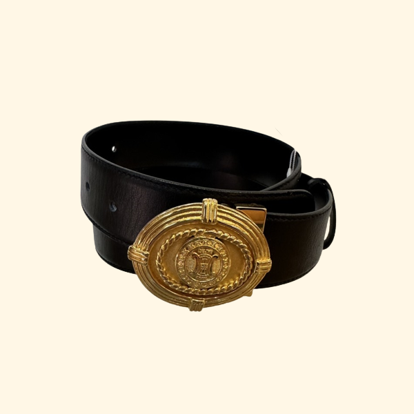 Celine Black Leather Belt
