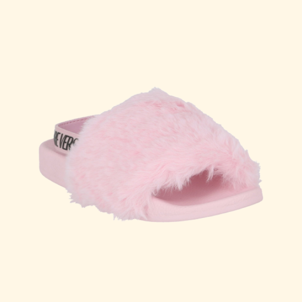 Versace Jeans Shelly Faux Fur Slides, Brand New