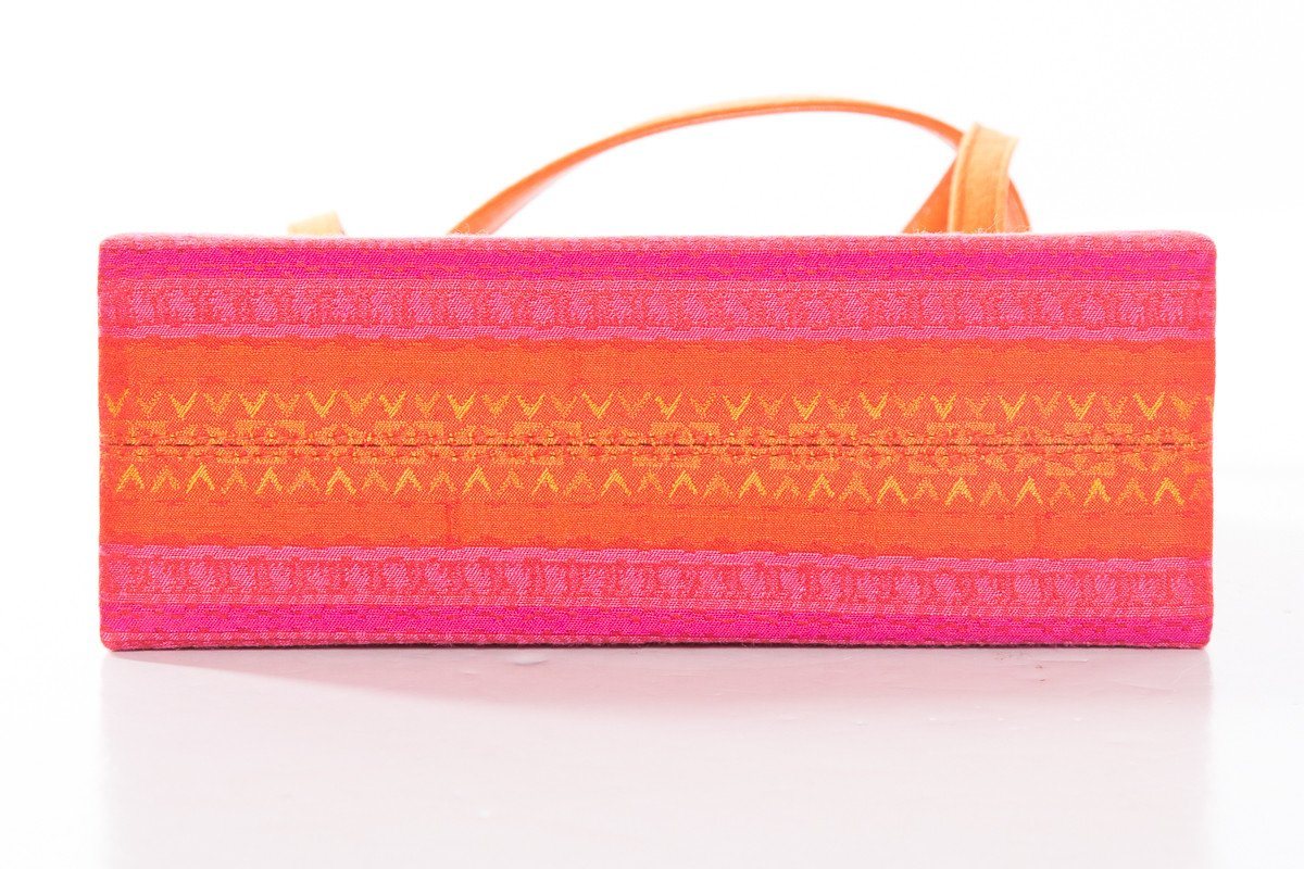 Stuart Weitzman Orange Evening Bag With Suede Trim