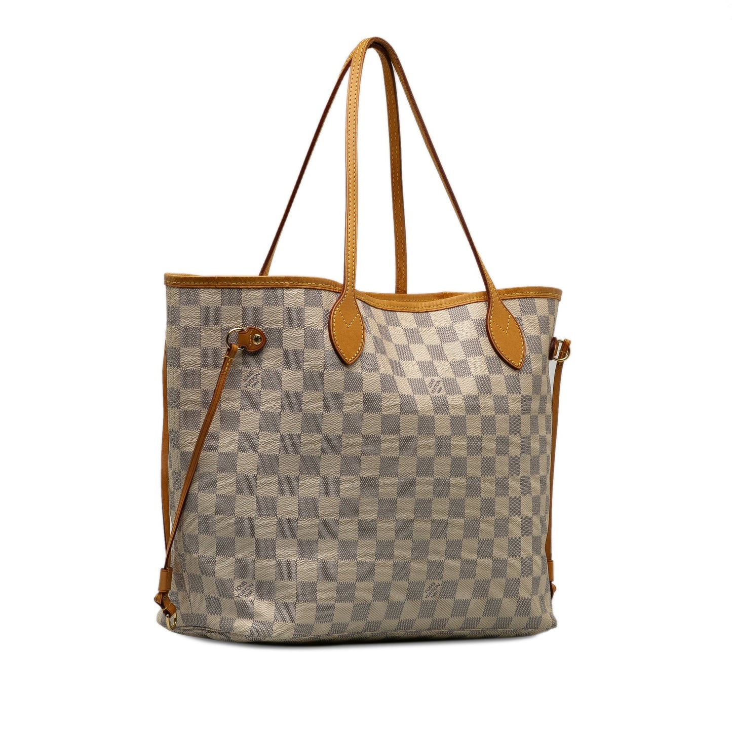 White Louis Vuitton Damier Azur Neverfull MM Tote Bag