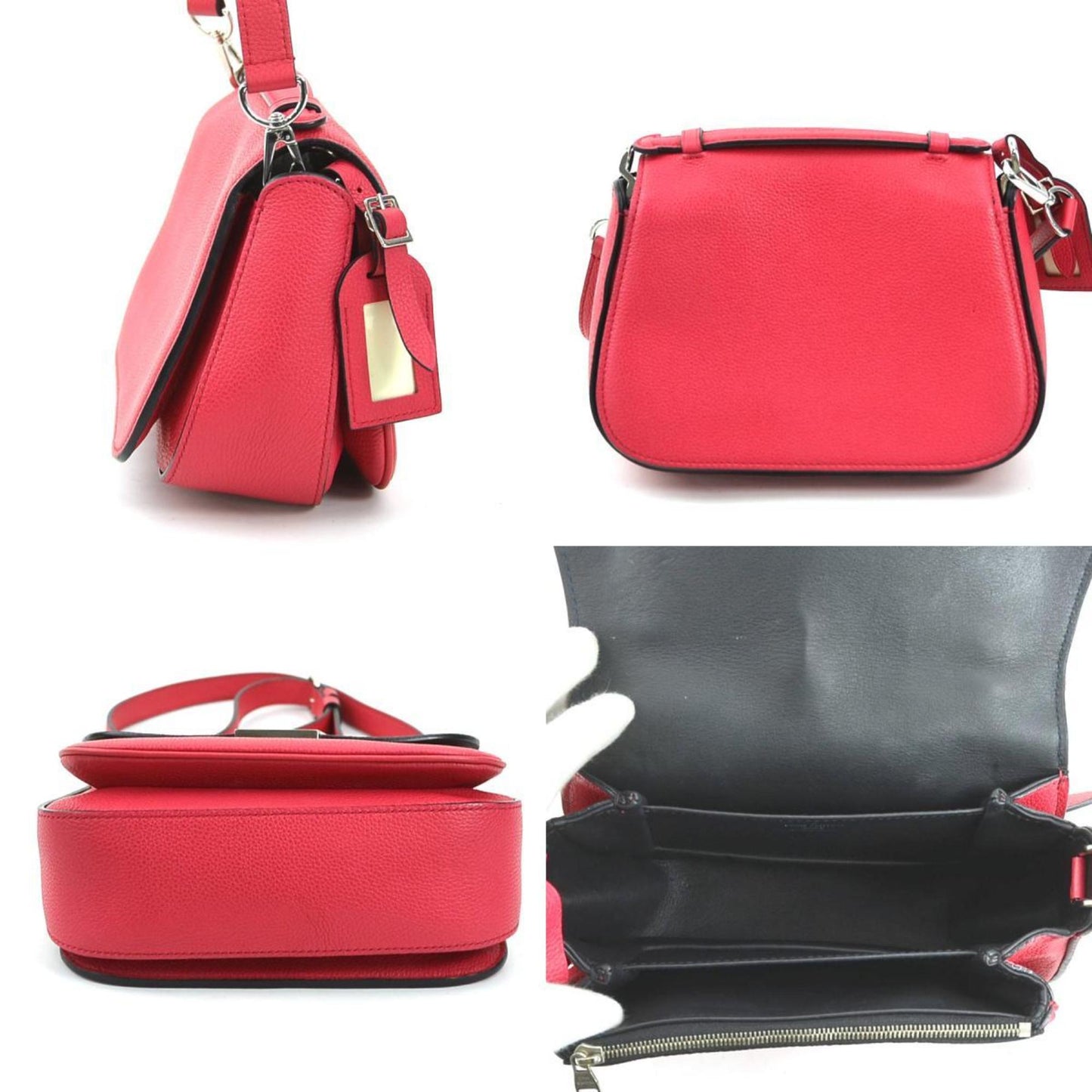 Vivienne Leather Handbag with Name Tag and Slight Wear