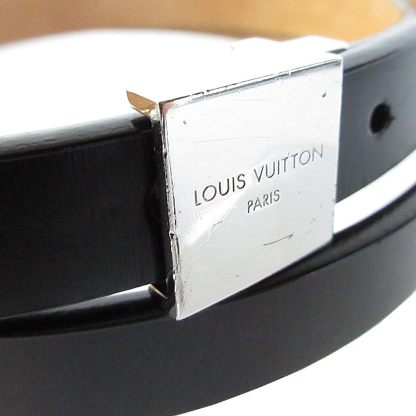 Metal Belt with Slight Stain and Buckle Scratches