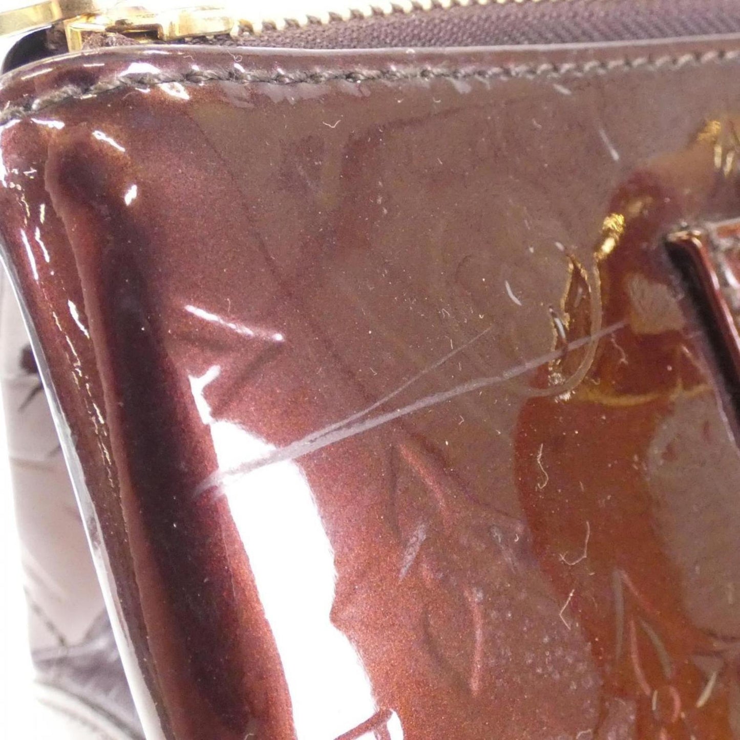 Rosewood Patent Leather Handbag in Good Condition