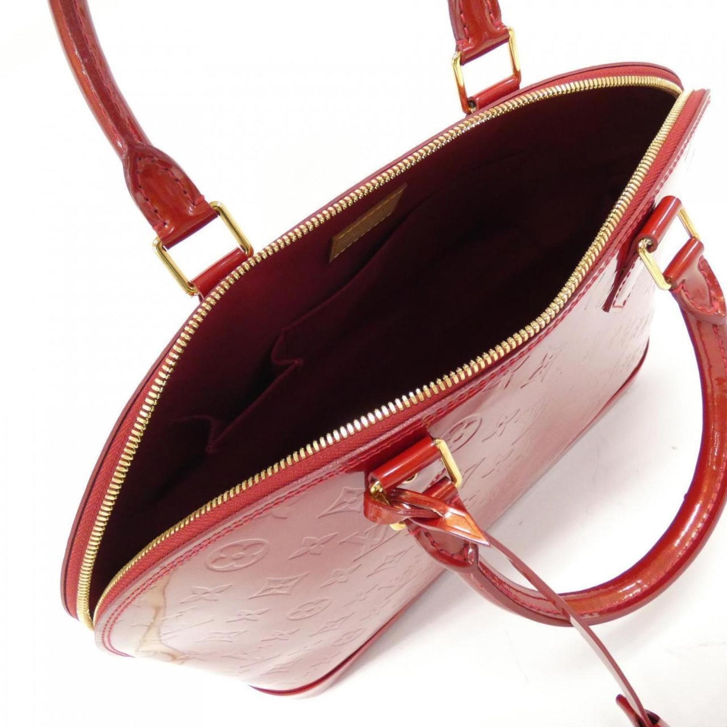 Patent Leather Alma Handbag with Clochette Dust Bag Key and Padlock