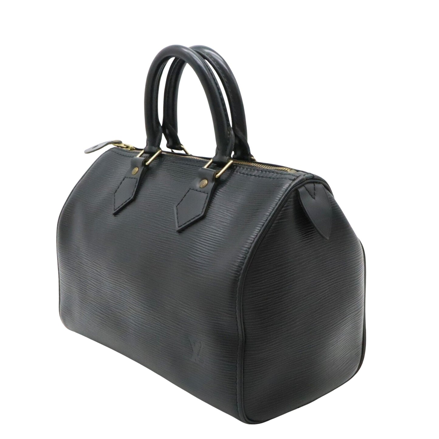 Leather Speedy Bag with Key and Padlock