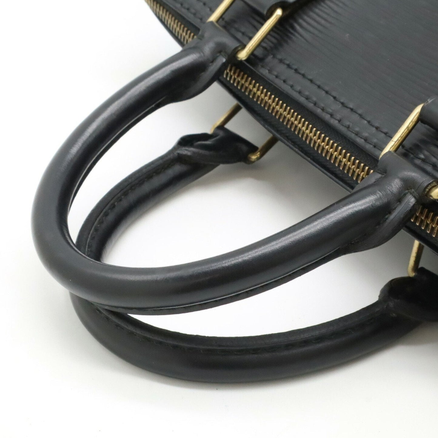 Leather Speedy Bag with Key and Padlock