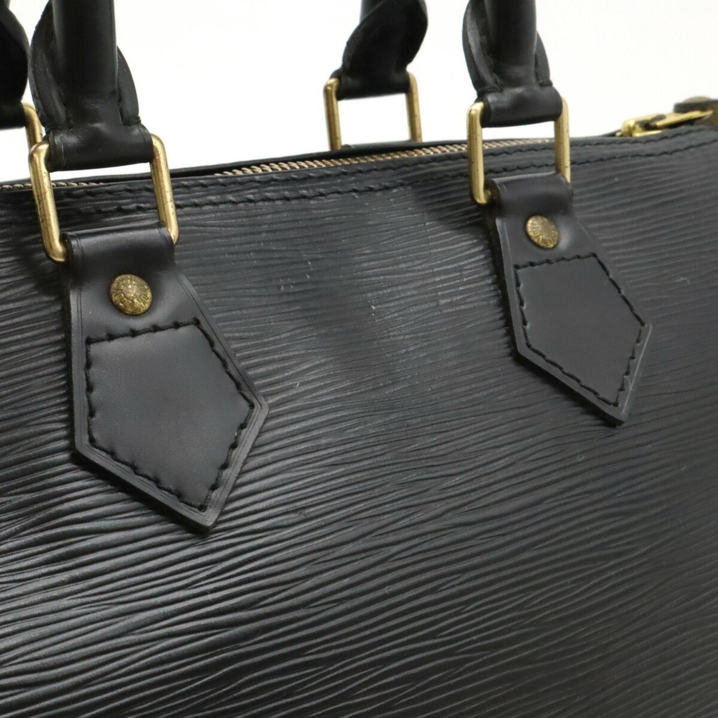 Leather Speedy Bag with Key and Padlock