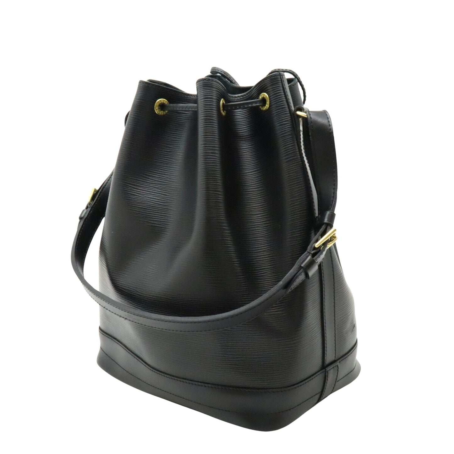 Leather Bucket Bag with Drawstring Closure