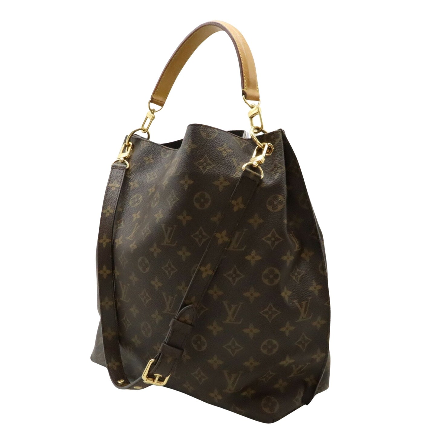 Canvas Shoulder Bag with Strap and Metal Fittings