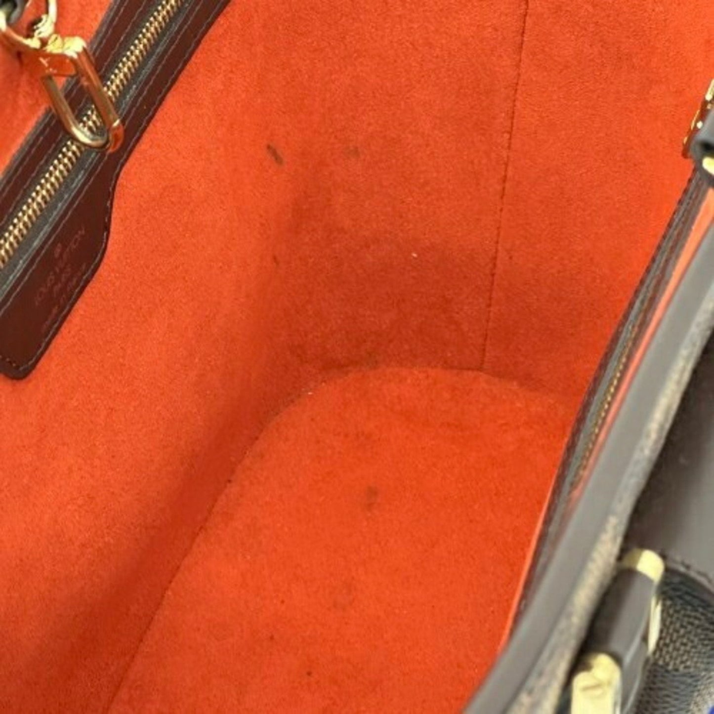 Canvas Handbag with Minor Wear and Stains