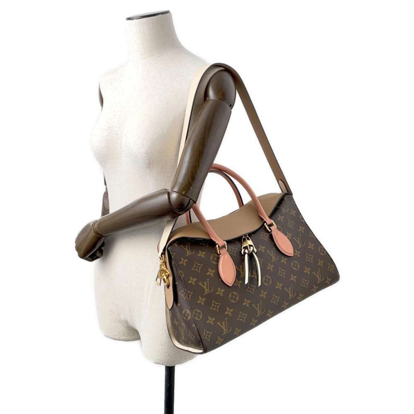 Tuileries Canvas Shoulder Bag with Dust Bag and Strap