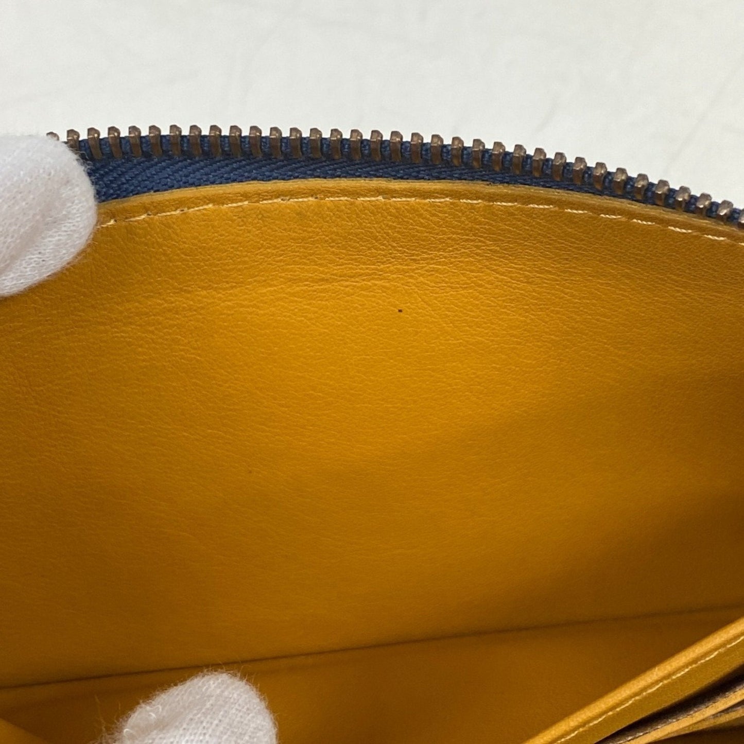Denim Zippy Wallet with Box and Dust Bag