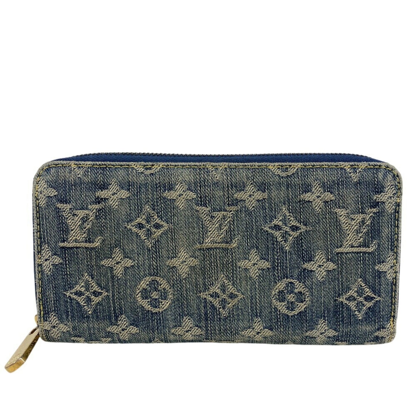 Denim Zippy Wallet with Box and Dust Bag
