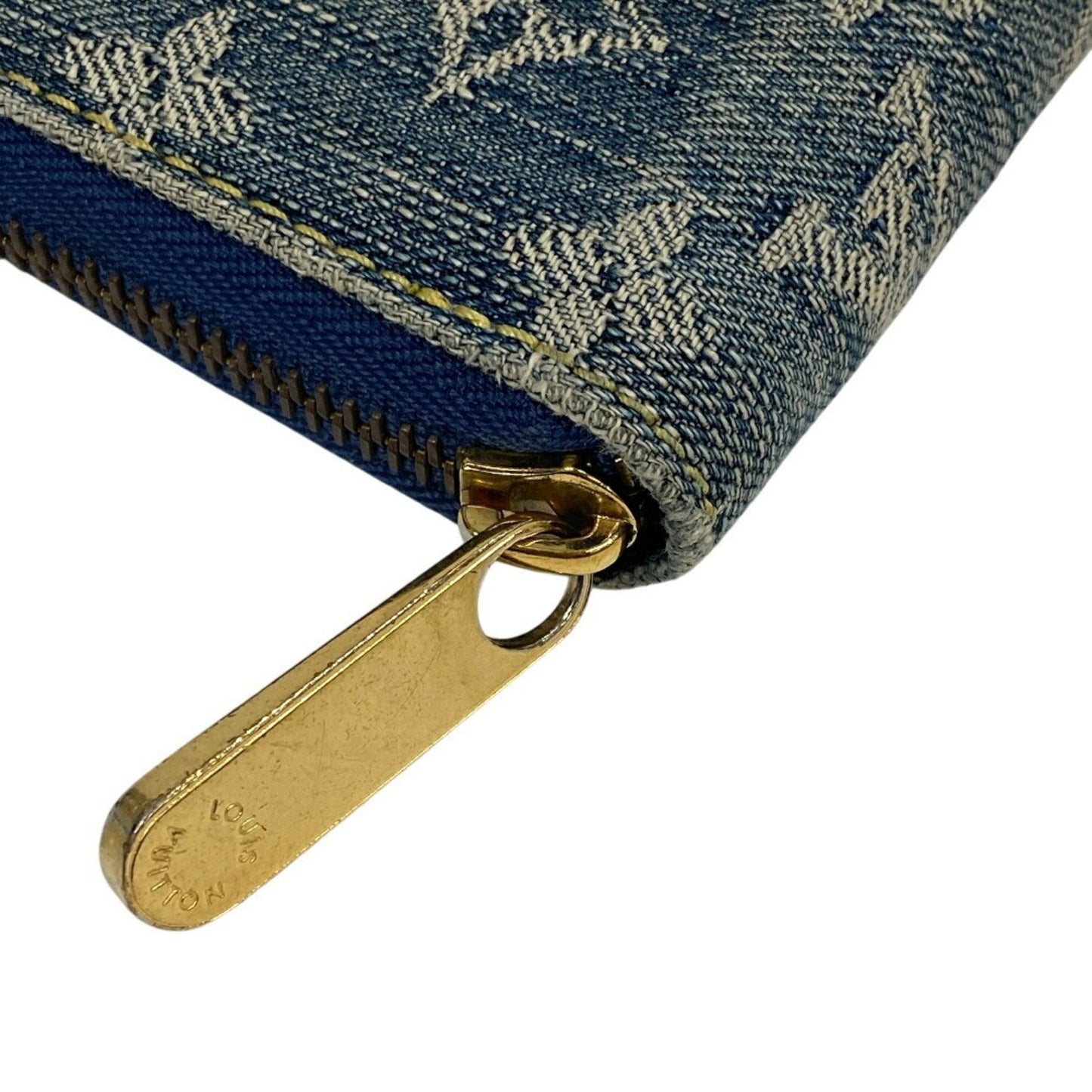 Denim Zippy Wallet with Box and Dust Bag