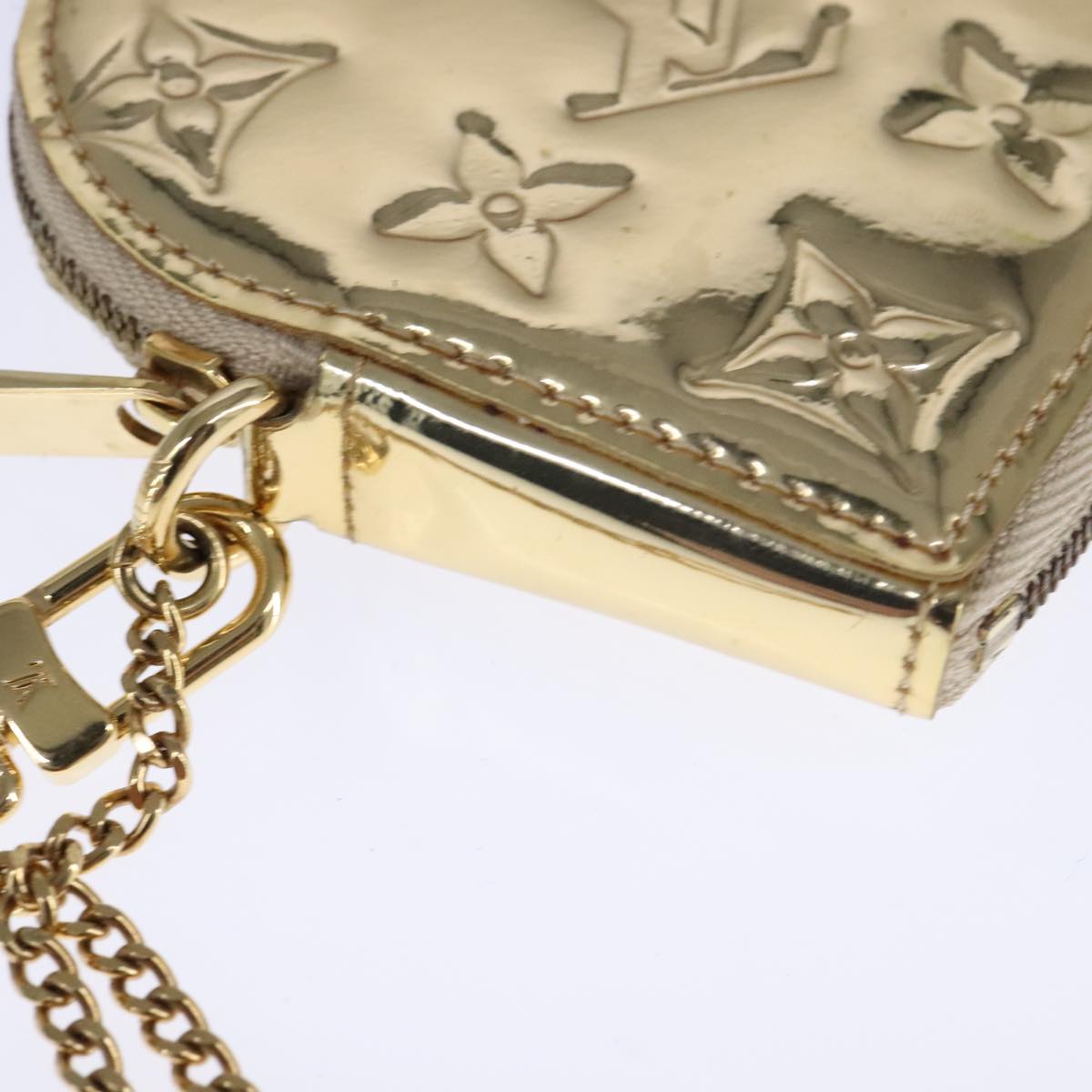 Heart-Shaped Patent Leather Coin Purse with Dust Bag and Item Box