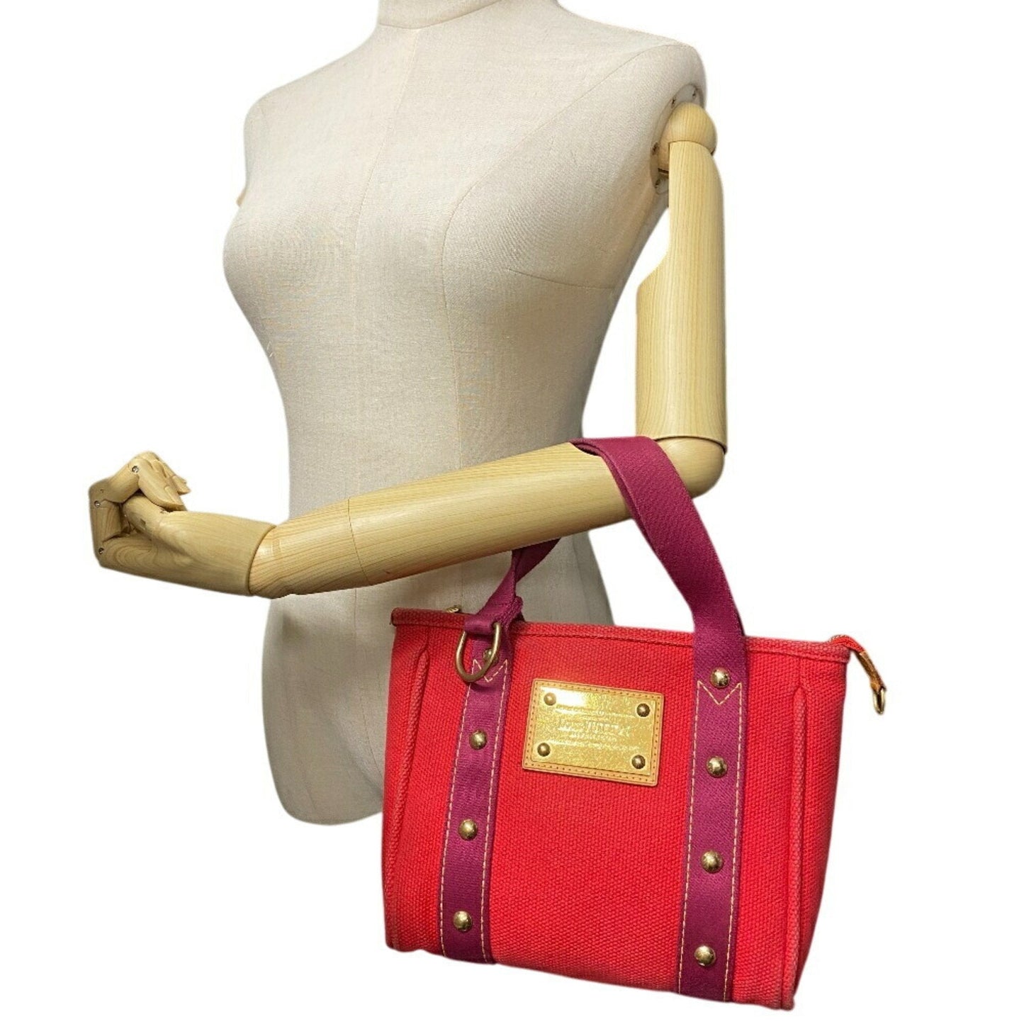 Mini Lin Red Canvas Tote