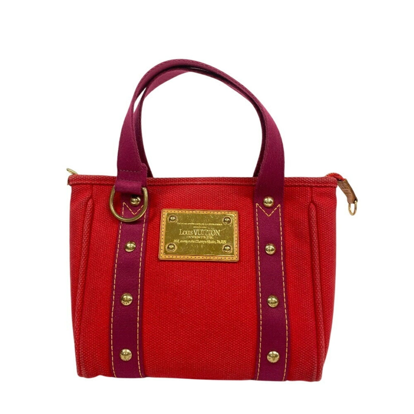 Mini Lin Red Canvas Tote