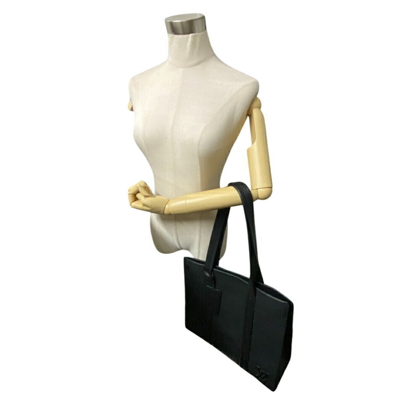 LV Tote Black Leather Tote Bag