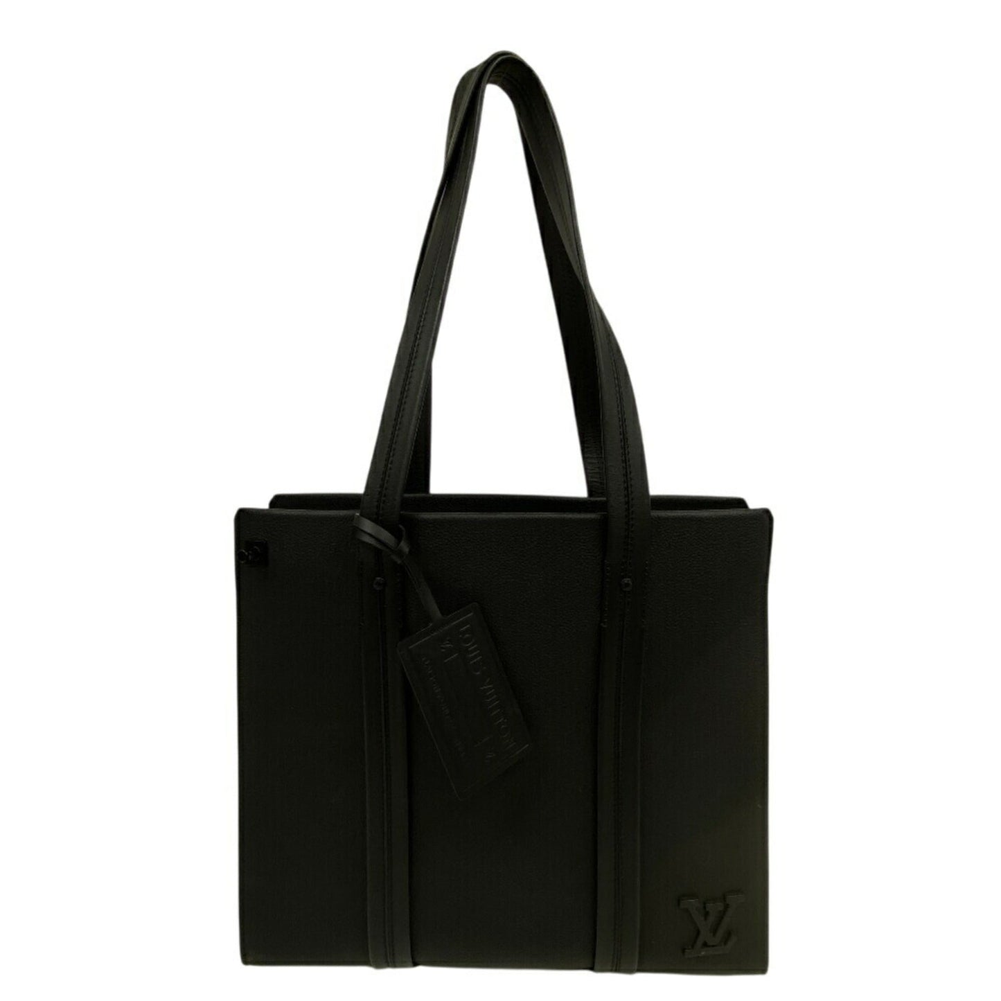 LV Tote Black Leather Tote Bag
