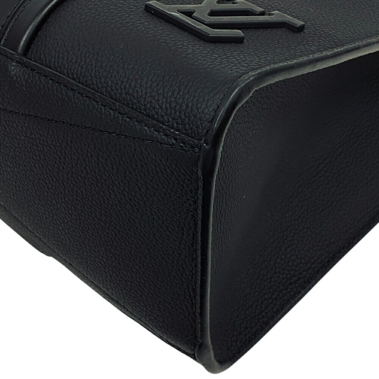 LV Tote Black Leather Tote Bag