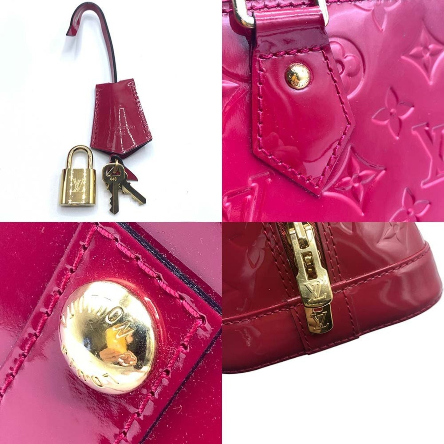 Patent Leather Alma Bag with Key and Padlock