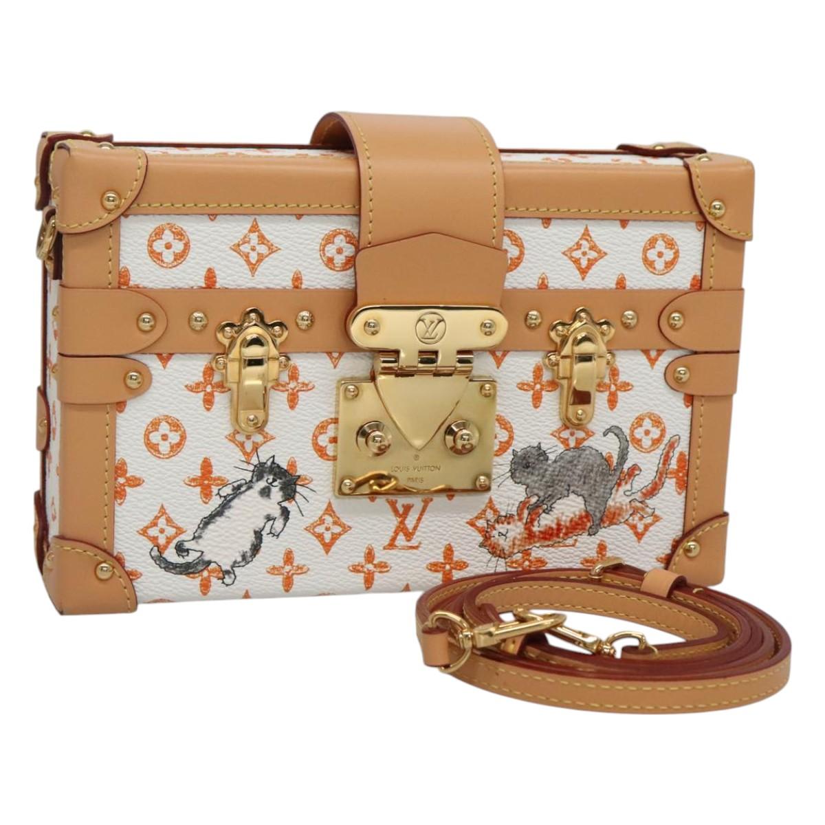 Elegant Canvas Petit Malle Handbag