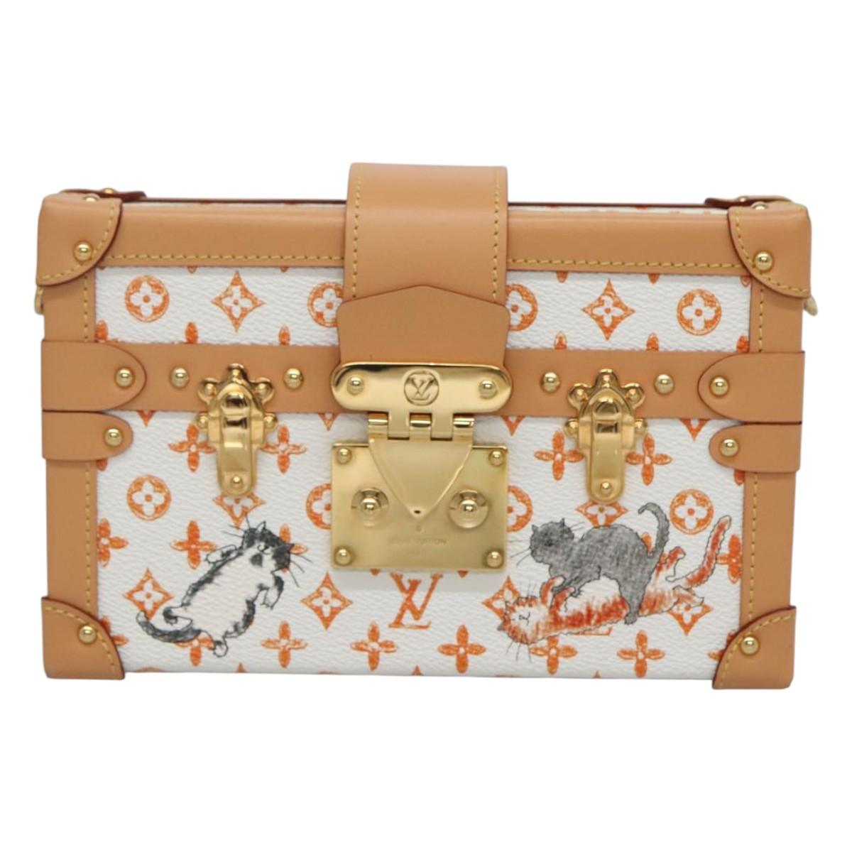 Elegant Canvas Petit Malle Handbag