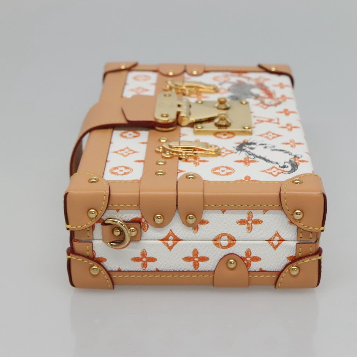 Elegant Canvas Petit Malle Handbag