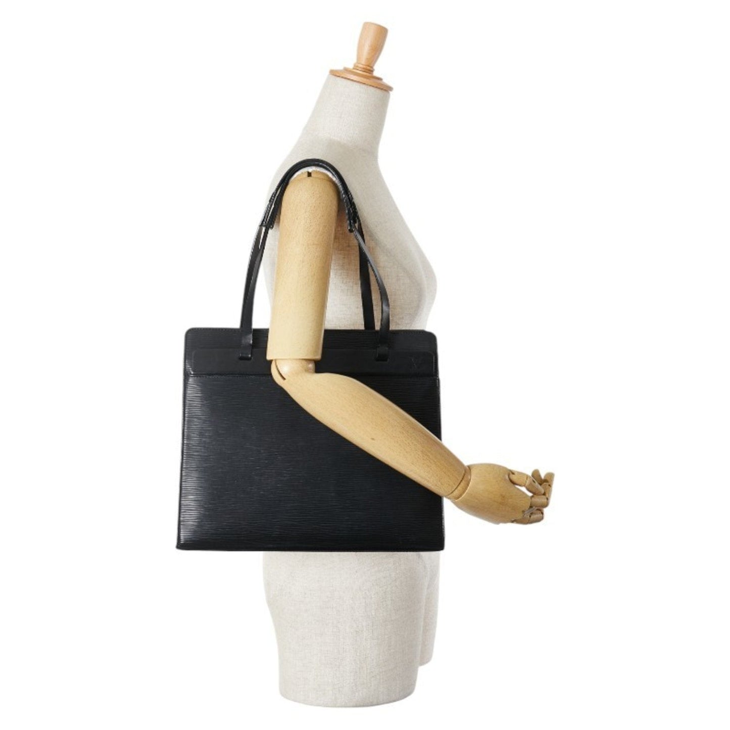 Leather Croisette Handbag with Metal Fittings