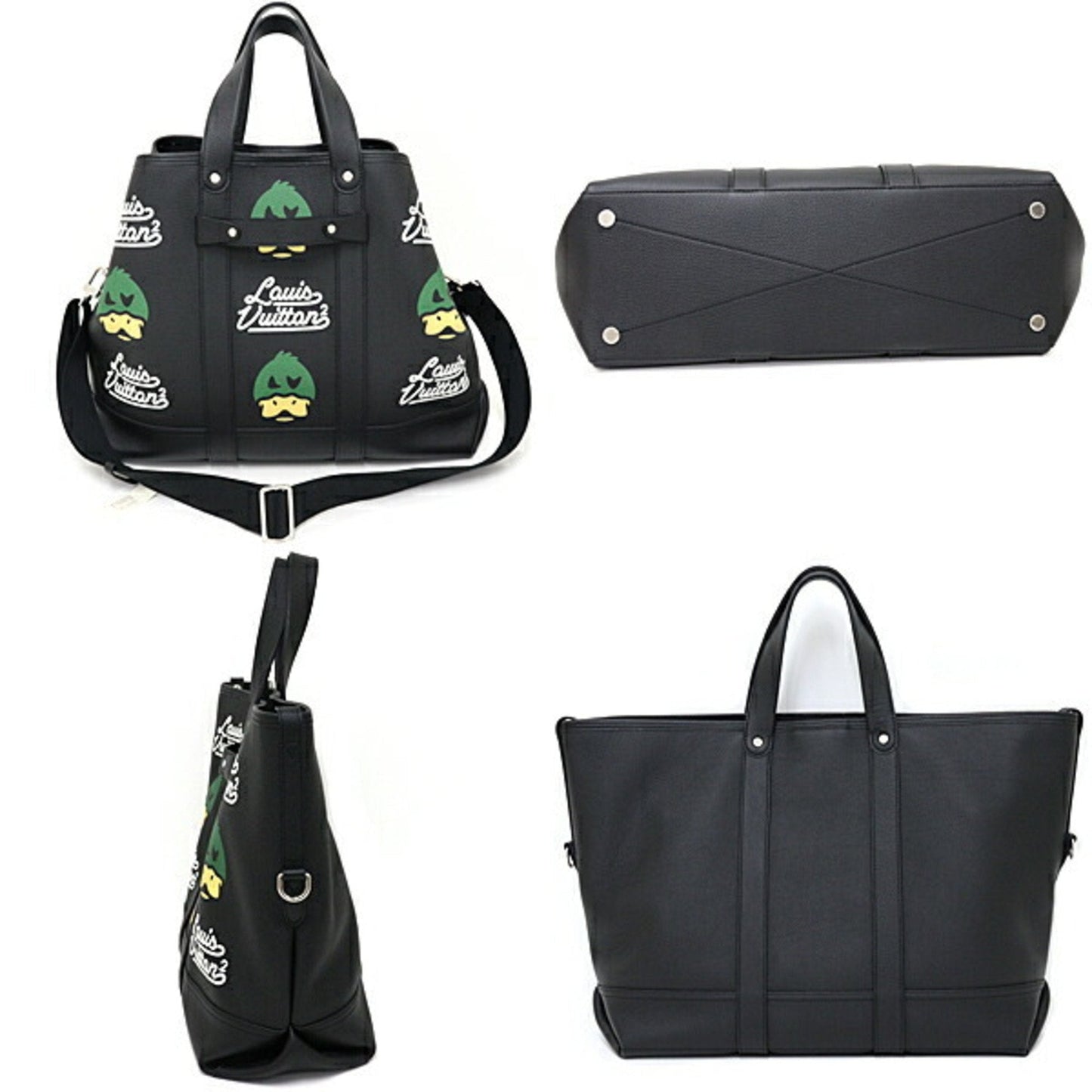 Leather Tote Bag with Slight Scratches and Good Condition Handle