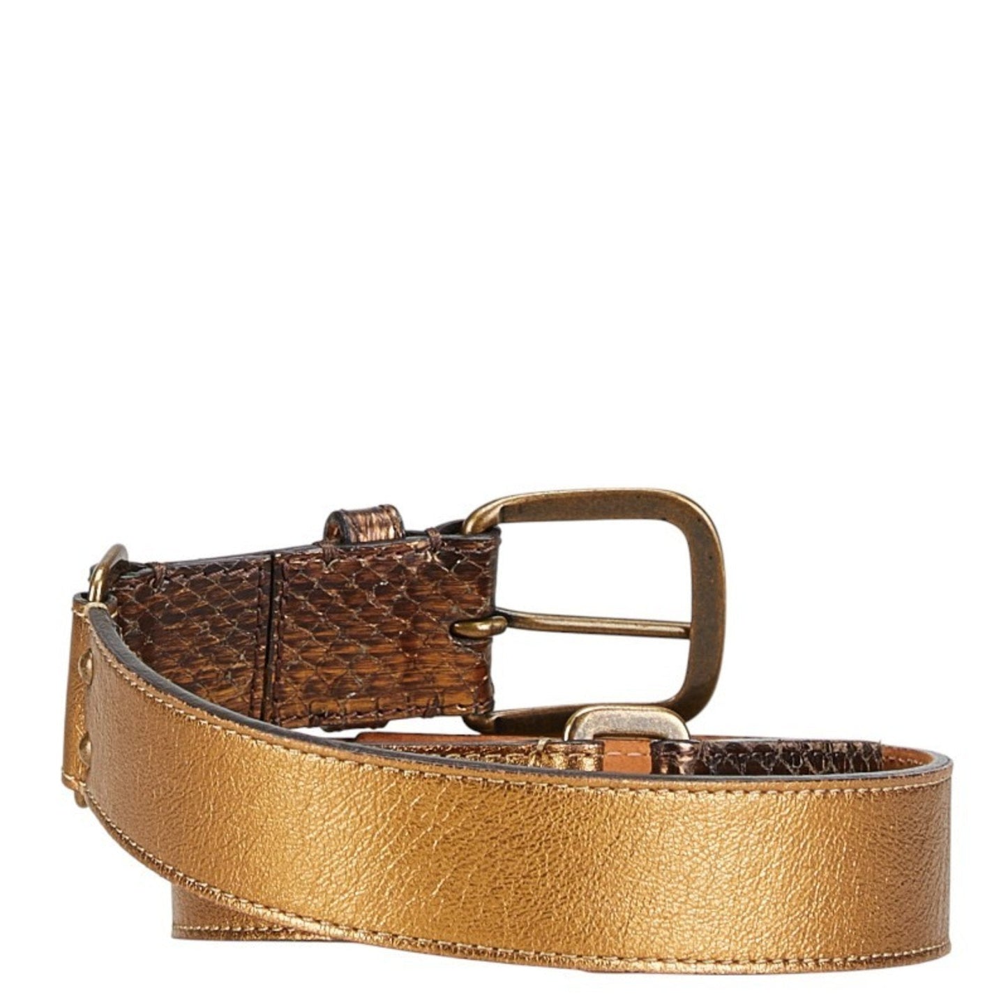 Luxury Leather Belt with Buckle Detailing