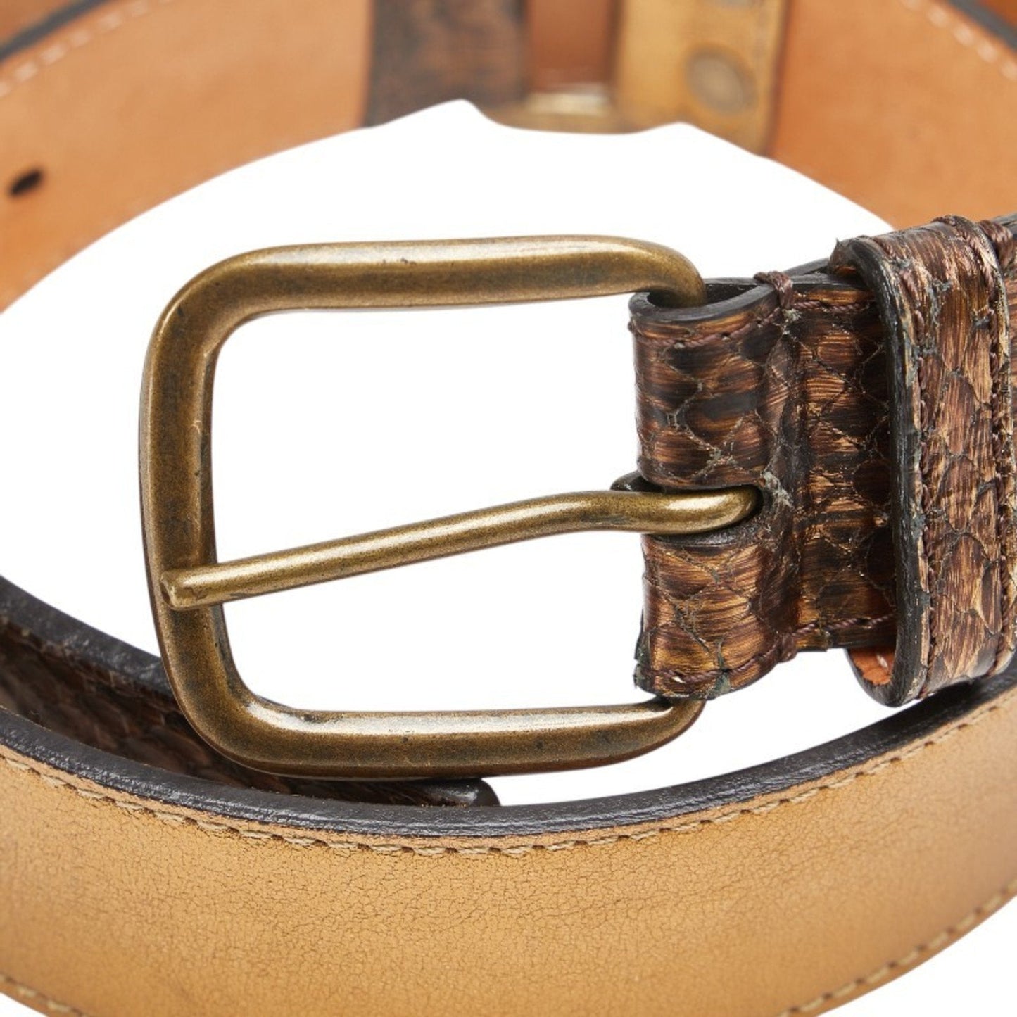 Luxury Leather Belt with Buckle Detailing