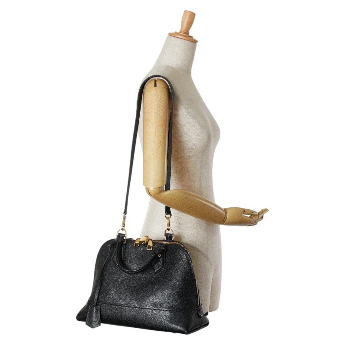 Leather Alma Handbag with Clochette Key Padlock Shoulder Strap