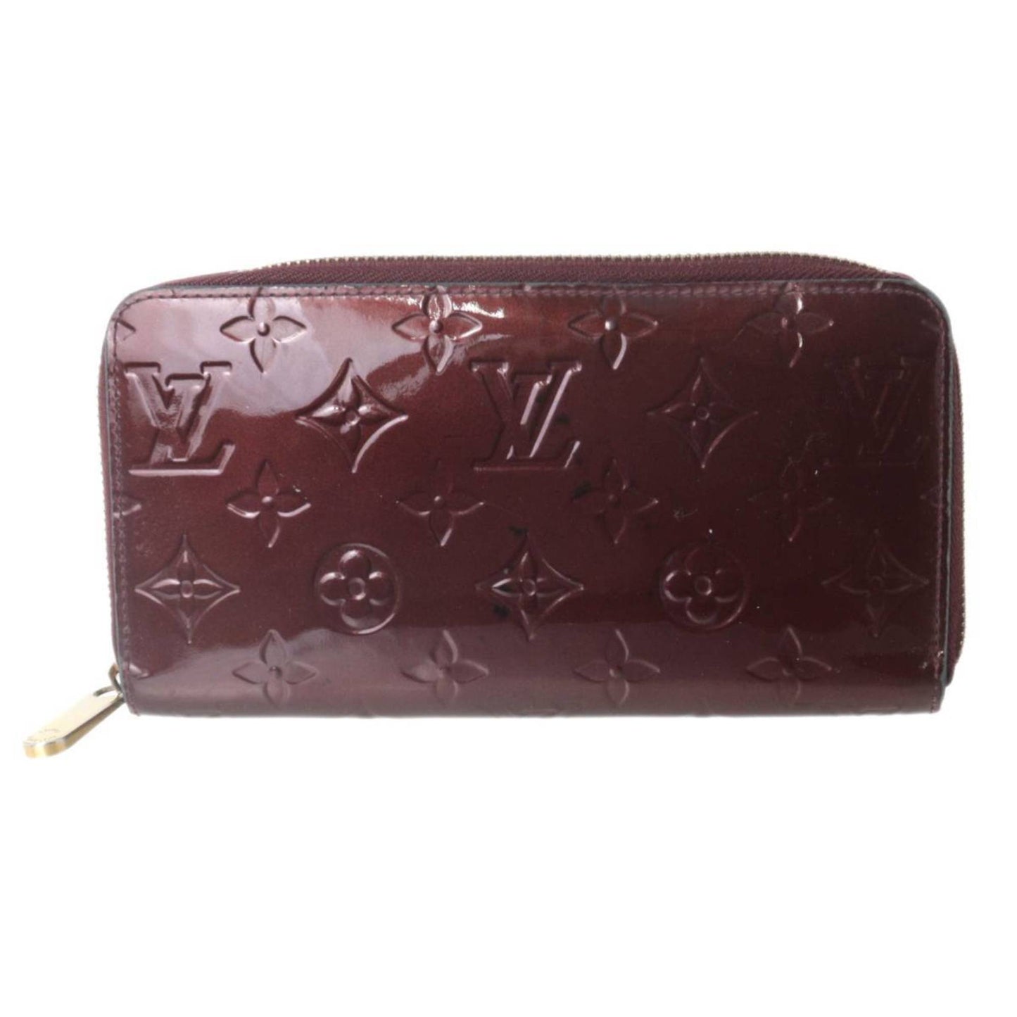 Patent Leather Zippy Wallet with Multiple Compartments