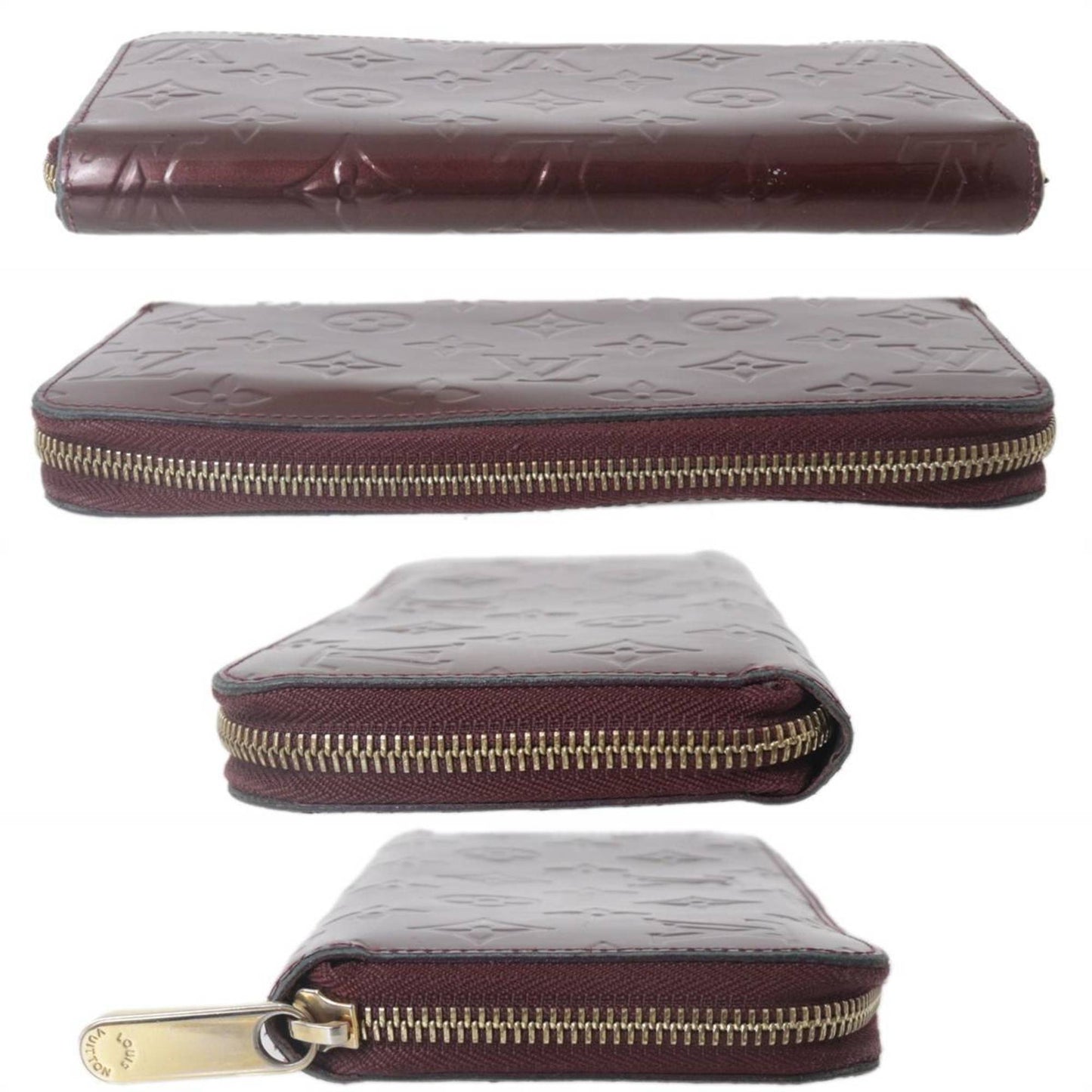 Patent Leather Zippy Wallet with Multiple Compartments