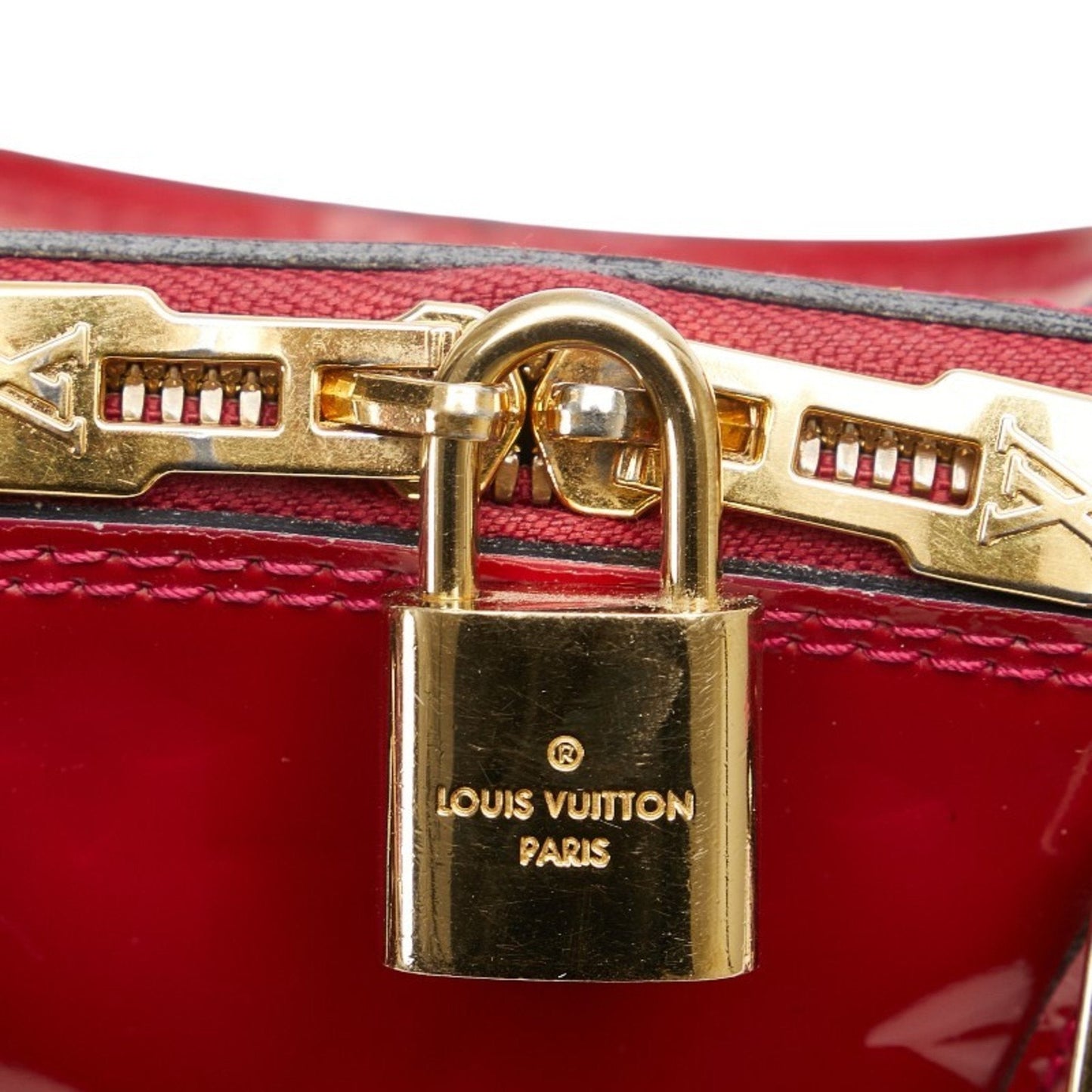 Patent Leather Handbag with Clochette and Padlock