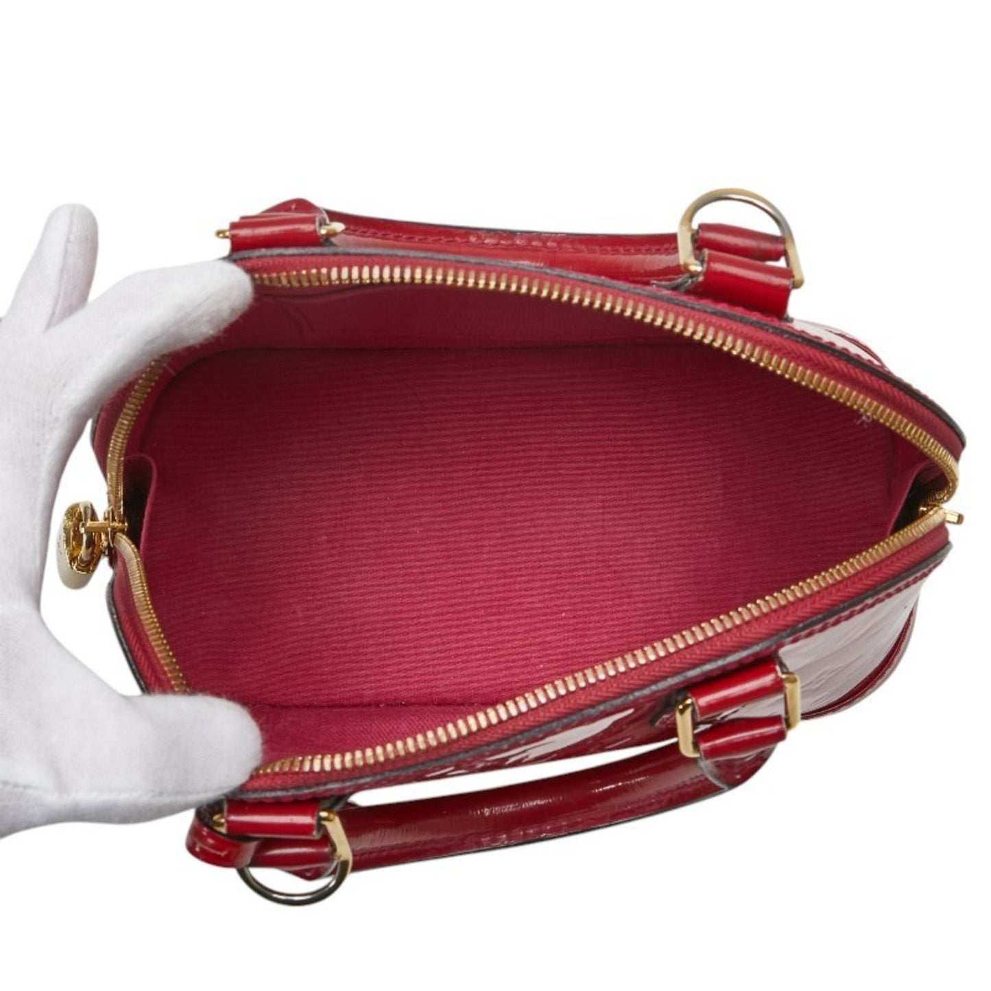 Patent Leather Handbag with Clochette and Padlock