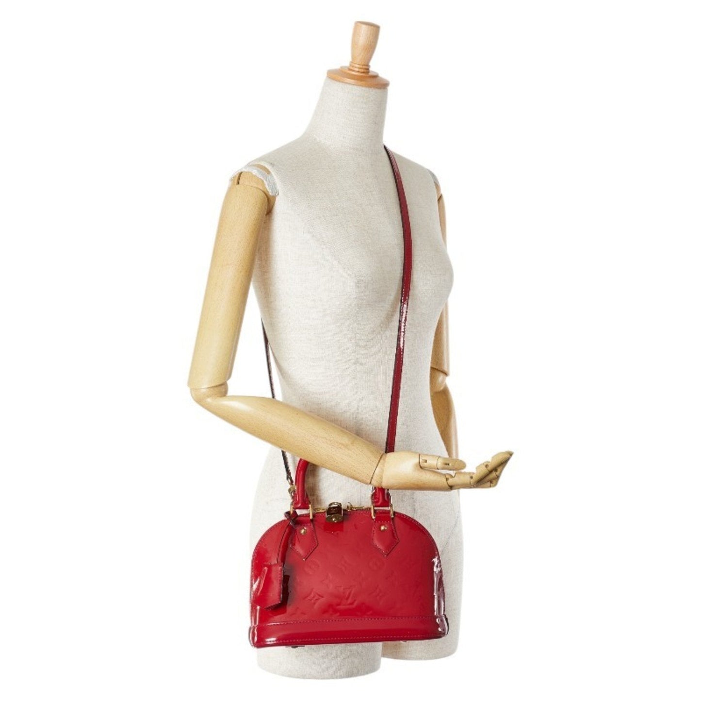 Patent Leather Handbag with Clochette and Padlock